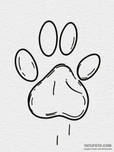 Paw, ink illustration for tattoo, bold outlin... - эскиз тату (№1755030585_0, 12.08.2025 20:29) — Tatufoto.com