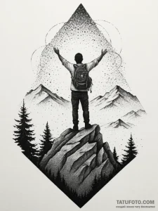 Tattoo design a silhouette of a man conquerin... - эскиз тату (№1755030986_0, 12.08.2025 20:36) — Tatufoto.com