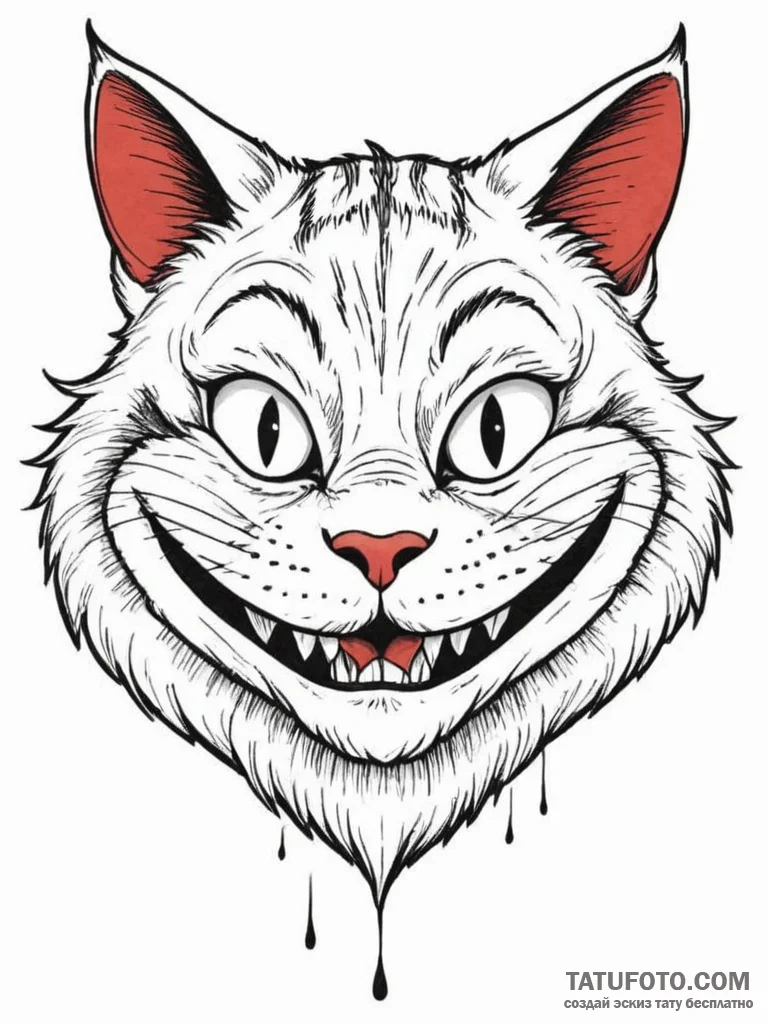 The cheshire cat's grin (is there, but can be... - эскиз тату (№1755031390_0, 12.08.2025 20:43) — Tatufoto.com