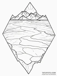 The abstract pattern of salt flats., ink illu... - эскиз тату (№1755031591_0, 12.08.2025 20:46) — Tatufoto.com