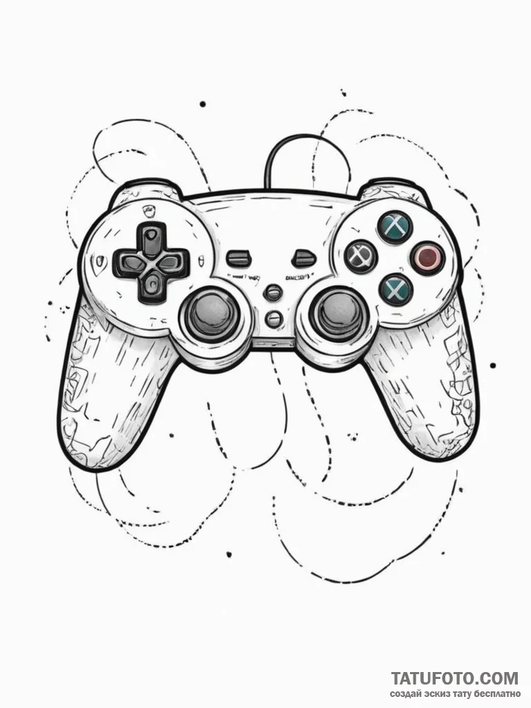 Tattoo sketch a classic gamepad button set x... - эскиз тату (№1755032812_0, 12.08.2025 21:06) — Tatufoto.com