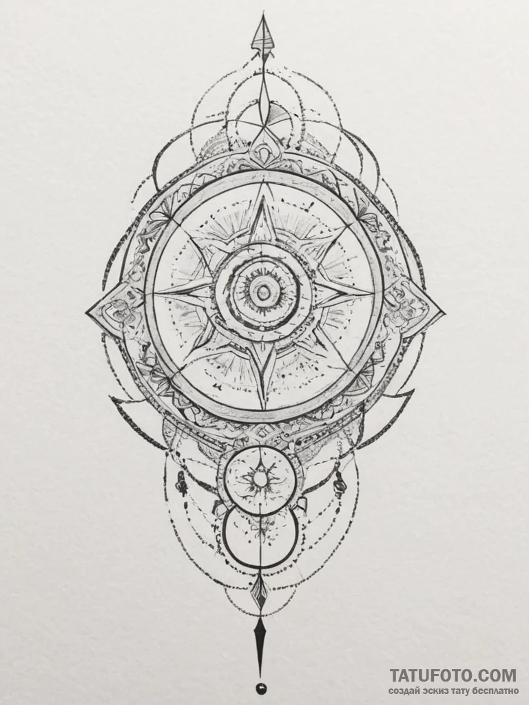 Tattoo design an abstract representation of t... - эскиз тату (№1755033214_0, 12.08.2025 21:13) — Tatufoto.com