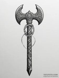 Tattoo sketch a detailed and menacing viking... - эскиз тату (№1755034234_0, 12.08.2025 21:30) — Tatufoto.com