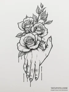 Tattoo sketch a child's hand holding an adult... - эскиз тату (№1755034842_0, 12.08.2025 21:40) — Tatufoto.com