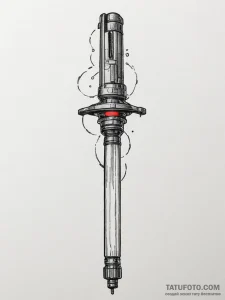 A lightsaber, tattoo drawing outline, black a... - эскиз тату (№1755035042_0, 12.08.2025 21:44) — Tatufoto.com