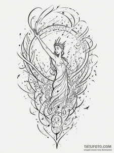 Tattoo design a glowing "victory screen" with... - эскиз тату (№1755036049_0, 12.08.2025 22:00) — Tatufoto.com