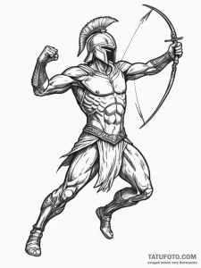 Tattoo design a spartan warrior's silhouette... - эскиз тату (№1755036649_0, 12.08.2025 22:10) — Tatufoto.com