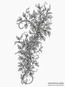 Tattoo design a climbing ivy branch, symboliz... - эскиз тату (№1755036850_0, 12.08.2025 22:14) — Tatufoto.com