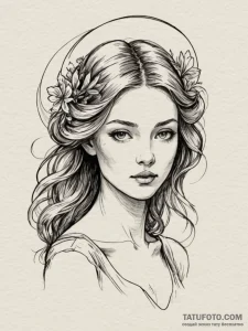 Tattoo design a realistic portrait of a virgo... - эскиз тату (№1755038052_0, 12.08.2025 22:34) — Tatufoto.com