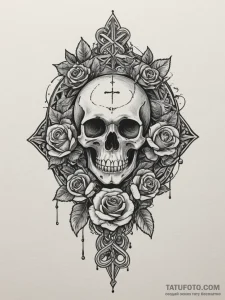 Tattoo sketch a zodiac symbol as a key to an... - эскиз тату (№1755038661_0, 12.08.2025 22:44) — Tatufoto.com