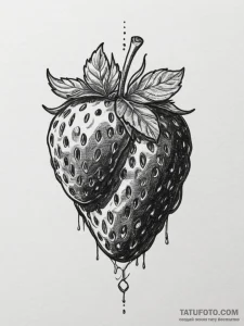 Tattoo sketch a 'strawberry' on one, 'chocola... - эскиз тату (№1755040880_0, 12.08.2025 23:21) — Tatufoto.com