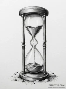 Tattoo sketch a classic hourglass where sand... - эскиз тату (№1755042508_0, 12.08.2025 23:48) — Tatufoto.com