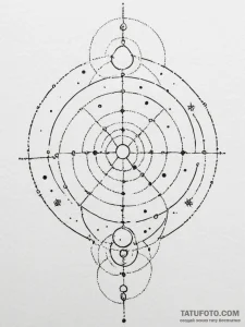Tattoo sketch a cosmic dotwork sky with the z... - эскиз тату (№1755043945_0, 13.08.2025 00:12) — Tatufoto.com