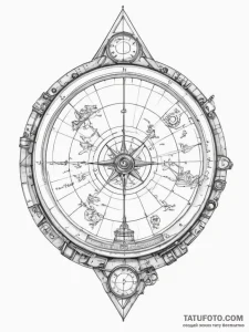 Tattoo design a surveyor's transit, symbolizi... - эскиз тату (№1755044146_0, 13.08.2025 00:15) — Tatufoto.com