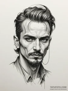 Tattoo design: a dark, atmospheric portrait o... - эскиз тату (№1755044553_0, 13.08.2025 00:22) — Tatufoto.com