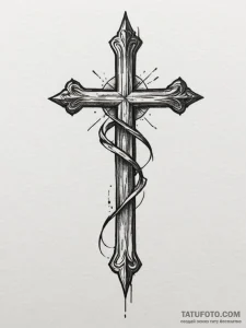 Hook, artistic tattoo sketch, clean lines, cr... - эскиз тату (№1755046377_0, 13.08.2025 00:52) — Tatufoto.com