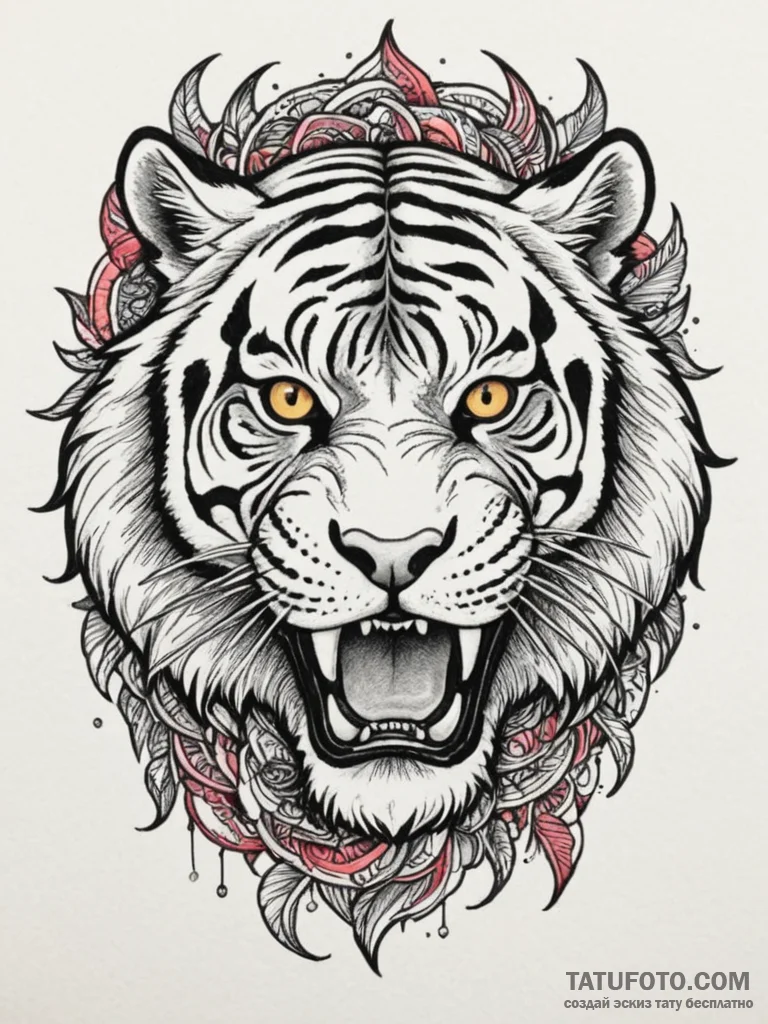 Saber-toothed tiger, tattoo flash sheet desig... - эскиз тату (№1755050008_0, 13.08.2025 01:53) — Tatufoto.com