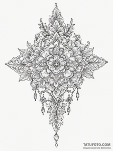 Tattoo design a delicate lace border with mic... - эскиз тату (№1755050208_0, 13.08.2025 01:56) — Tatufoto.com
