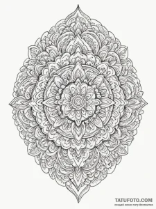 Mandala, ink illustration for tattoo, sepia t... - эскиз тату (№1755051008_0, 13.08.2025 02:10) — Tatufoto.com