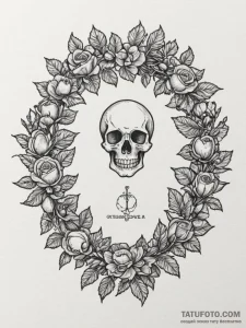 Tattoo design a strong, protective wreath mad... - эскиз тату (№1755054393_0, 13.08.2025 03:06) — Tatufoto.com