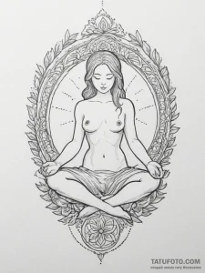 Tattoo sketch: a lunitsa protecting a sleepin... - эскиз тату (№1755055987_0, 13.08.2025 03:33) — Tatufoto.com