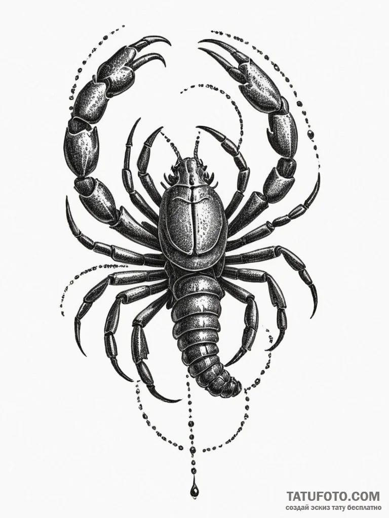 Tattoo design a realistic scorpio scorpion, w... - эскиз тату (№1755058573_0, 13.08.2025 04:16) — Tatufoto.com