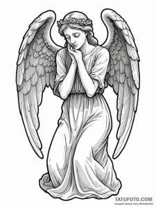 A weeping angel statue - эскиз тату (№1755061169_0, 13.08.2025 04:59) — Tatufoto.com