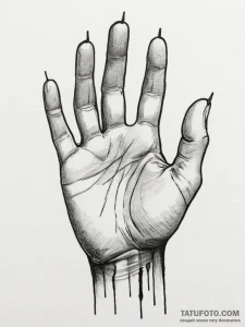 Tattoo sketch a human hand with calloused, ro... - эскиз тату (№1755061368_0, 13.08.2025 05:02) — Tatufoto.com