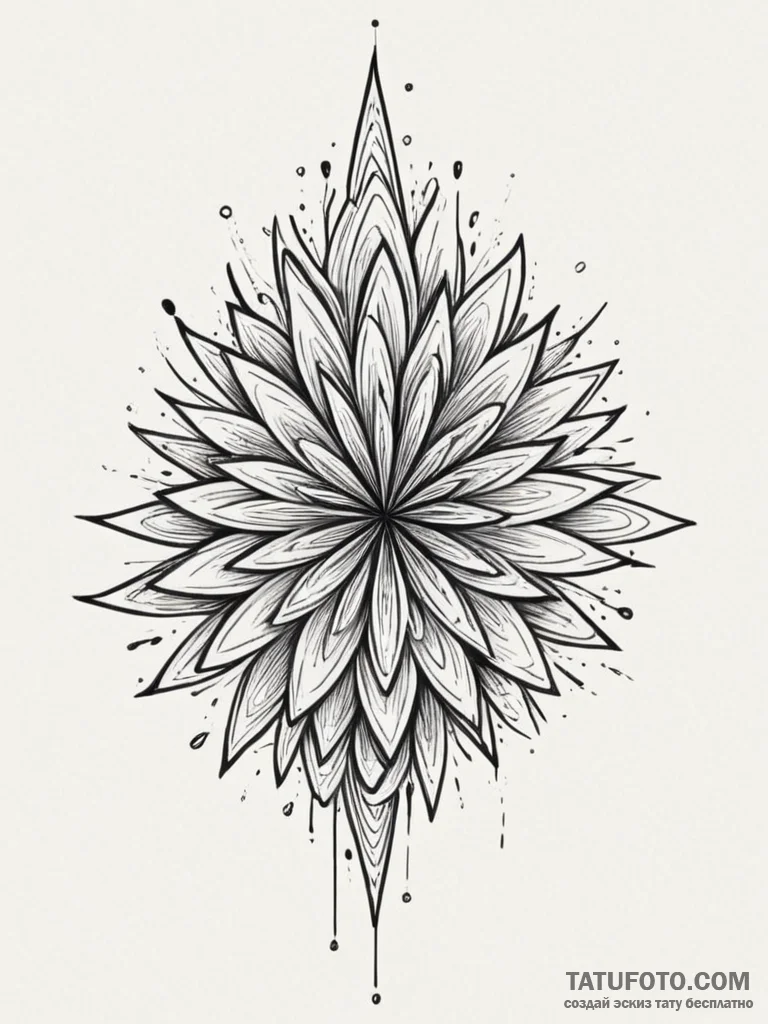 Tattoo sketch a vibrant burst of color from a... - эскиз тату (№1755062963_0, 13.08.2025 05:29) — Tatufoto.com