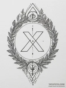 85. tattoo sketch: "krada" rune surrounded by... - эскиз тату (№1755063961_0, 13.08.2025 05:46) — Tatufoto.com