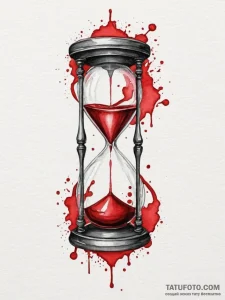 Tattoo sketch a hourglass, half-filled, repre... - эскиз тату (№1755064957_0, 13.08.2025 06:02) — Tatufoto.com