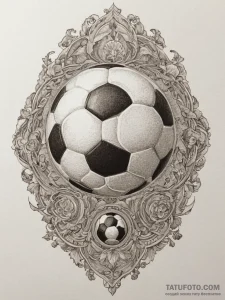 Soccer ball, concept art for tattoo, neo trad... - эскиз тату (№1755065356_0, 13.08.2025 06:09) — Tatufoto.com