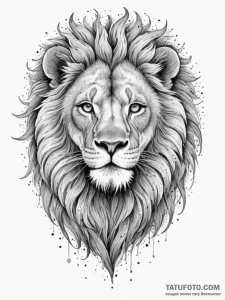 Tattoo sketch a leo lion, its face in intrica... - эскиз тату (№1755065955_0, 13.08.2025 06:19) — Tatufoto.com