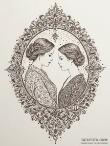 Tattoo sketch a family portrait in a simple,... - эскиз тату (№1755067351_0, 13.08.2025 06:42) — Tatufoto.com
