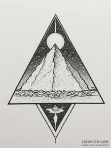 Pyramid, tattoo line art, on a clean white pa... - эскиз тату (№1755067551_0, 13.08.2025 06:45) — Tatufoto.com