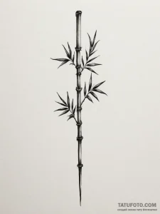 Tattoo sketch a bamboo stalk, bending but not... - эскиз тату (№1755067749_0, 13.08.2025 06:49) — Tatufoto.com