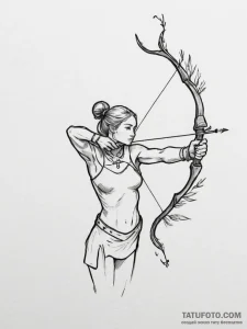 Tattoo sketch a sagittarius archer, minimalis... - эскиз тату (№1755068545_0, 13.08.2025 07:02) — Tatufoto.com