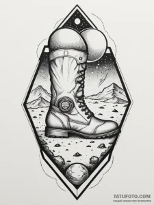 Tattoo sketch a space marine's boot print on... - эскиз тату (№1755068944_0, 13.08.2025 07:09) — Tatufoto.com