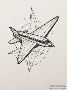 A paper airplane turning into a real plane, t... - эскиз тату (№1755069941_0, 13.08.2025 07:25) — Tatufoto.com