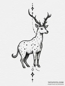 Tattoo sketch a zodiac animal's silhouette fi... - эскиз тату (№1755071337_0, 13.08.2025 07:48) — Tatufoto.com