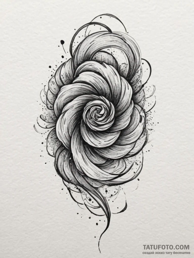 Tattoo design a fluid, abstract swirl of colo... - эскиз тату (№1755071537_0, 13.08.2025 07:52) — Tatufoto.com