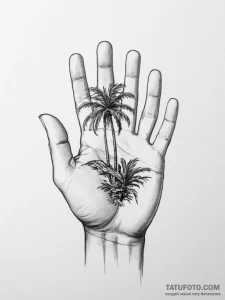 Palm - эскиз тату (№1755071935_0, 13.08.2025 07:58) — Tatufoto.com