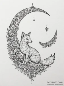 Tattoo design a crescent moon with a shadowy... - эскиз тату (№1755072134_0, 13.08.2025 08:02) — Tatufoto.com