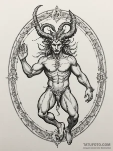 Tattoo sketch a zodiac character in a humorou... - эскиз тату (№1755072334_0, 13.08.2025 08:05) — Tatufoto.com