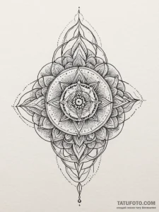 Tattoo design a sacred geometry pattern that... - эскиз тату (№1755073930_0, 13.08.2025 08:32) — Tatufoto.com