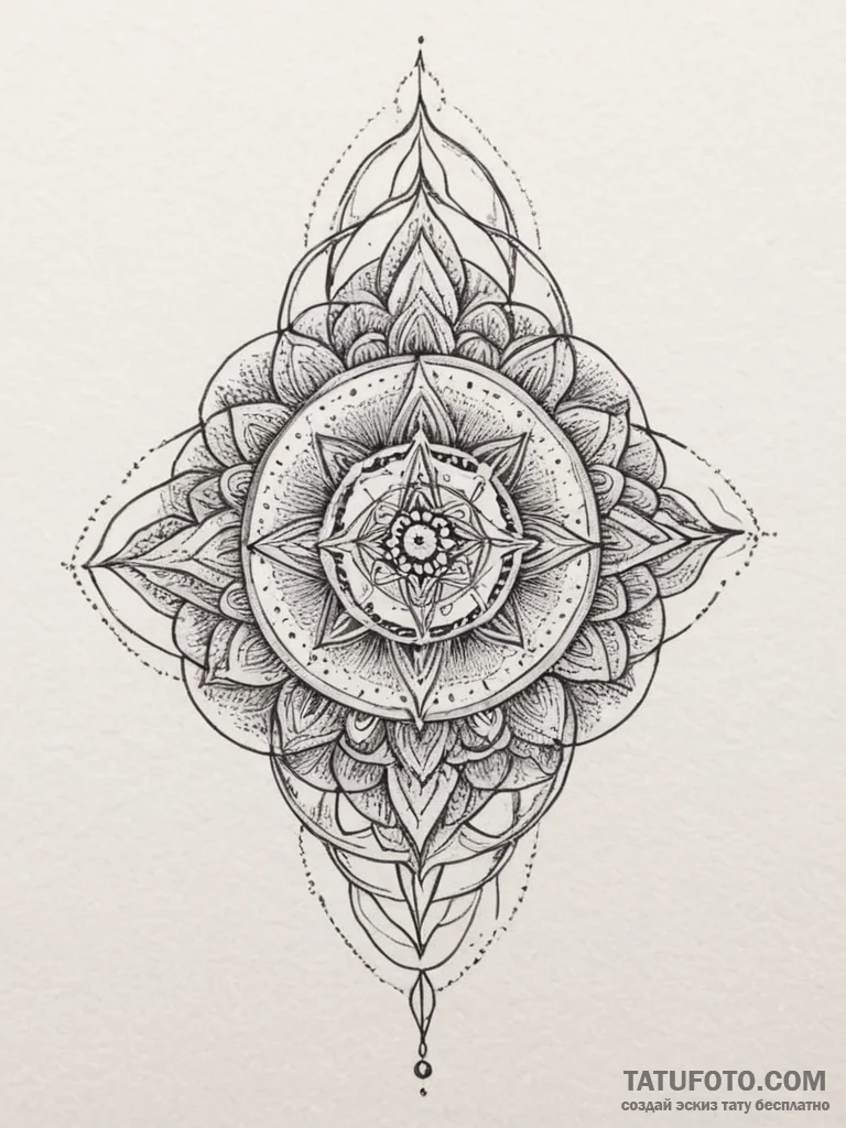 Tattoo design a sacred geometry pattern that... - эскиз тату (№1755073930_0, 13.08.2025 08:32) — Tatufoto.com