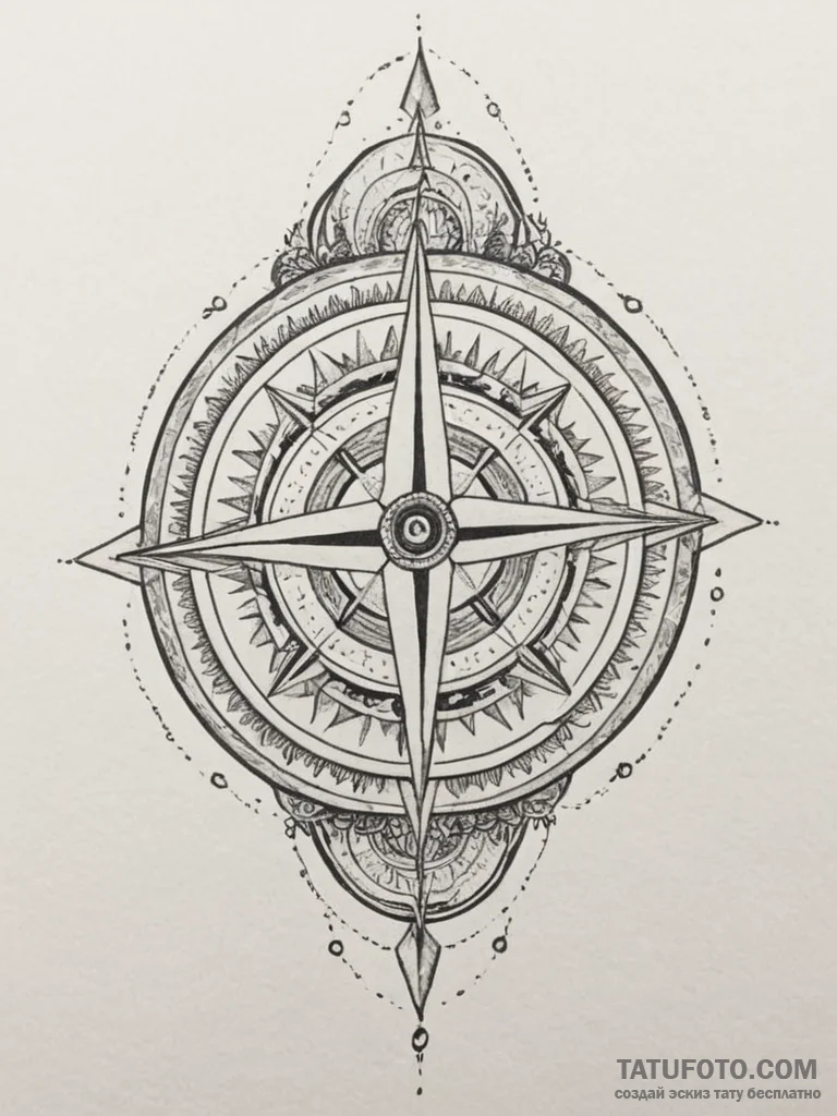 Tattoo design two halves of a compass that al... - эскиз тату (№1755074129_0, 13.08.2025 08:35) — Tatufoto.com