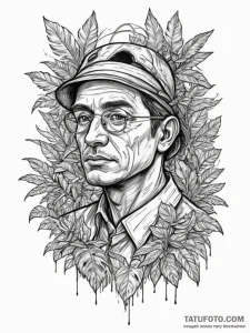 A shot of a research scientist in the amazon... - эскиз тату (№1755075323_0, 13.08.2025 08:55) — Tatufoto.com