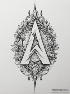 144. tattoo design: a minimalist "potok" rune... - эскиз тату (№1755075522_0, 13.08.2025 08:58) — Tatufoto.com