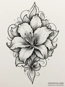 Heraldic lily, tattoo flash sheet design, on... - эскиз тату (№1755076521_0, 13.08.2025 09:15) — Tatufoto.com
